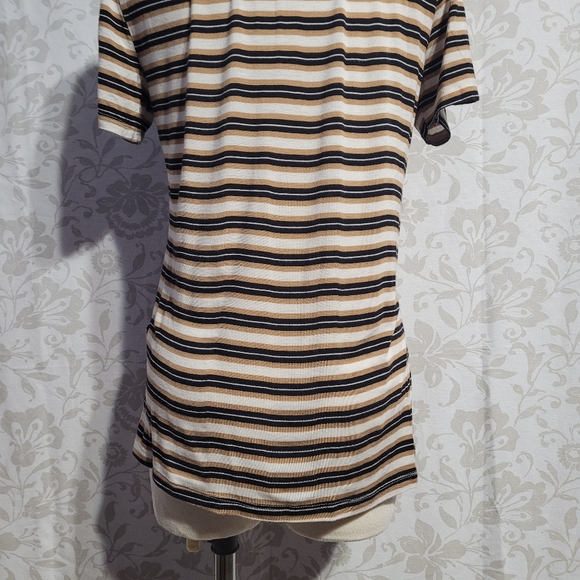 Zara women's striped short sleeve top size  L - Picture 6 of 8